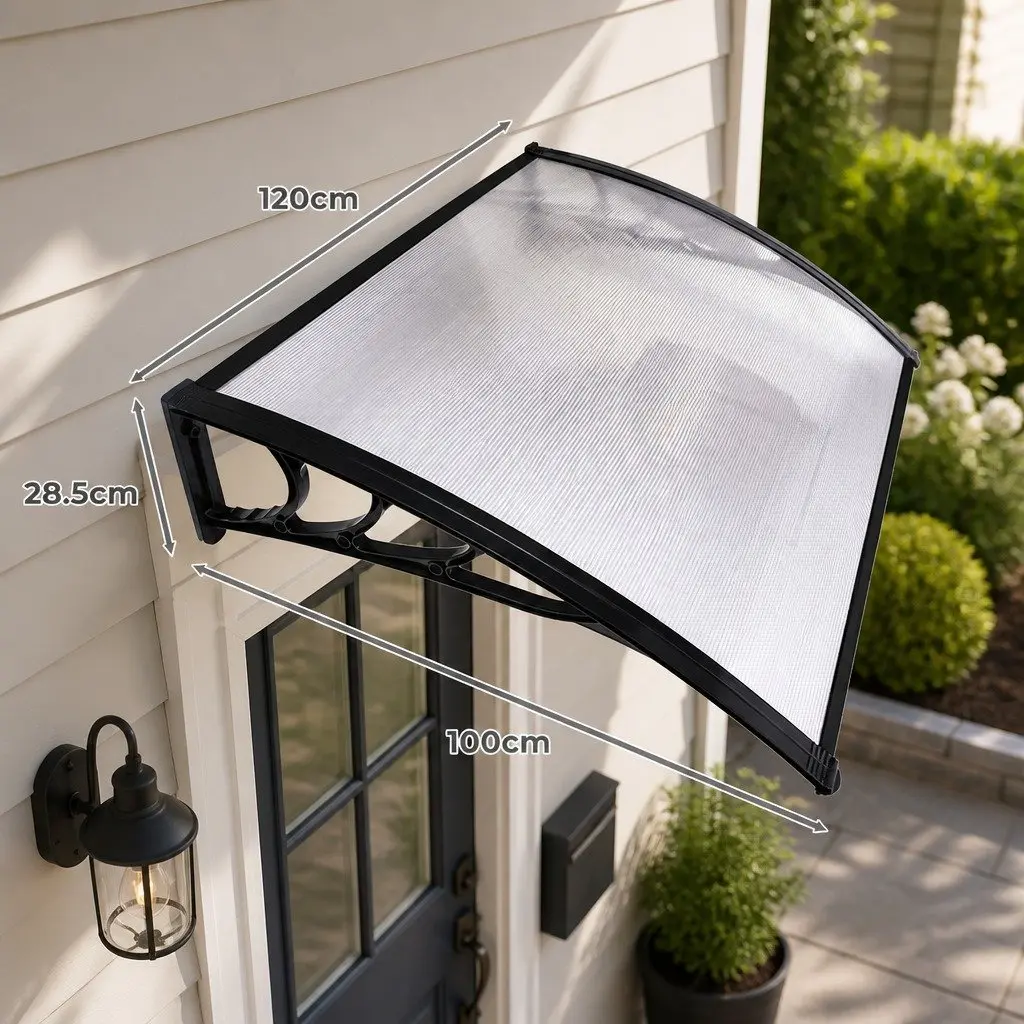 Window Door Awning Outdoor Canopy Transparent 1M x 1.2M Shade Protection