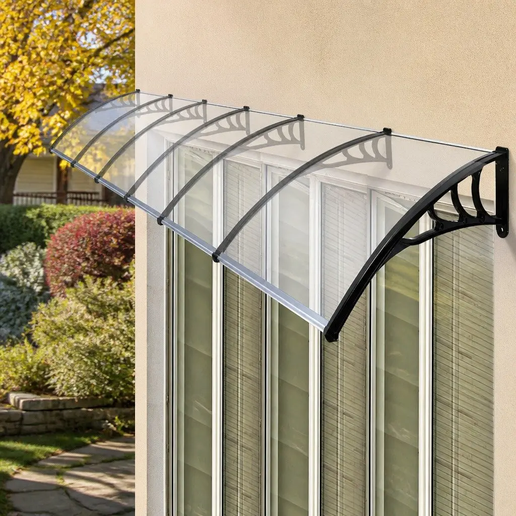 Window Door Awning Transparent 1M x 6M Curved PC Panel UV Protection