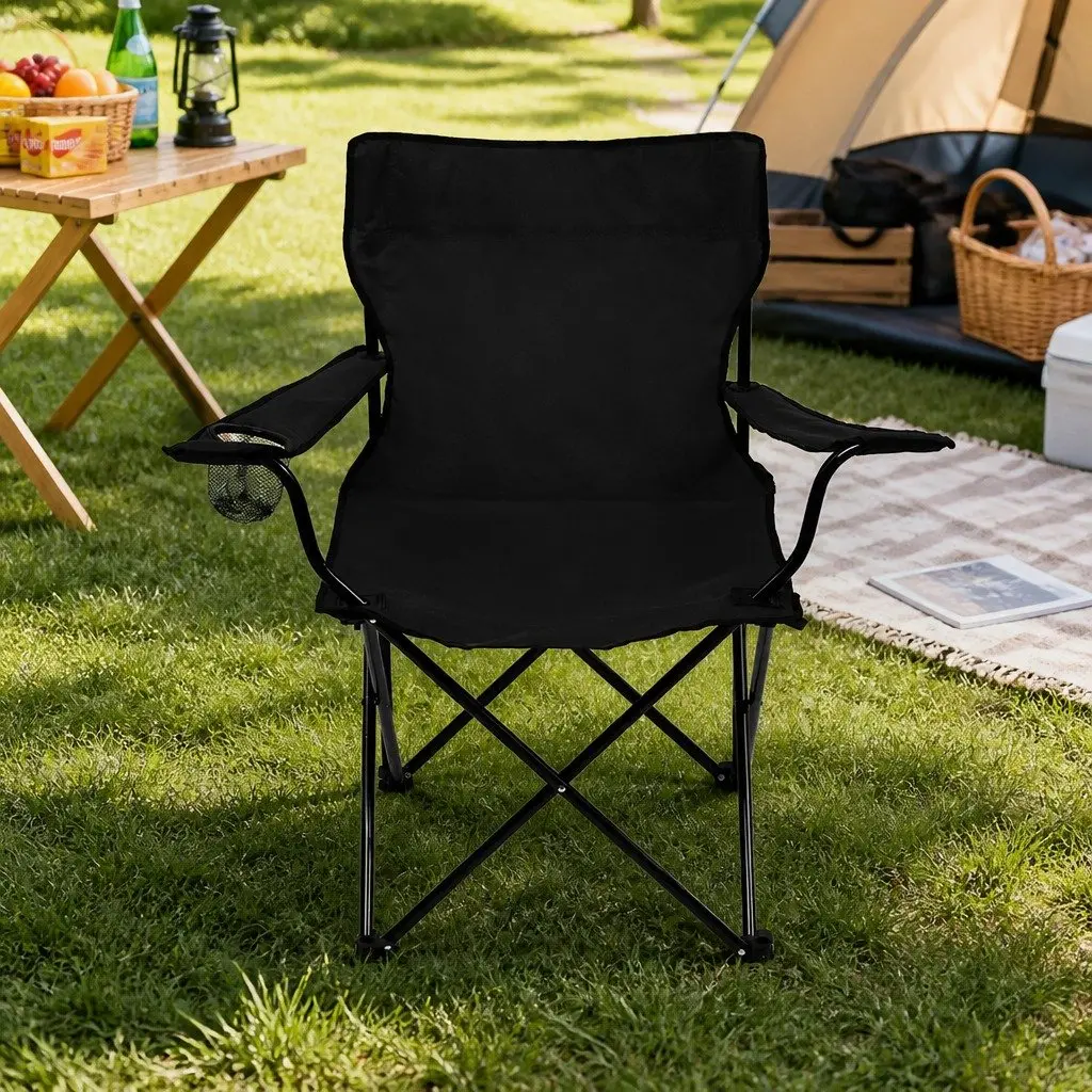 Camping Chair Folding Portable Armrest Outdoor Travel Picnic Garden Relaxation