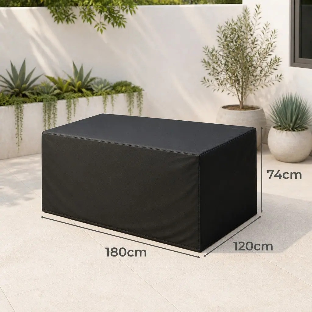 Outdoor Furniture Cover Black Waterproof UV Resistant Dust Proof 90cm x 90cm x 90cm 150cm x 150cm x 75cm 170cm x 94cm x 70cm 180cm x 120cm x 74cm