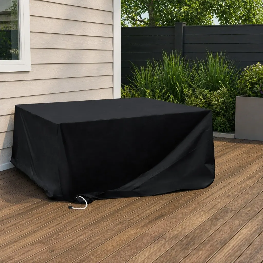 Outdoor Furniture Cover Black Waterproof UV Resistant Dust Proof 90cm x 90cm x 90cm 150cm x 150cm x 75cm 170cm x 94cm x 70cm 180cm x 120cm x 74cm