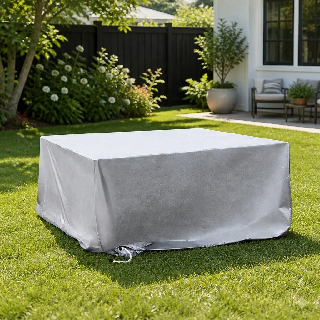 Outdoor Furniture Cover Silver 213cm x 132cm x 74cm Waterproof UV Resistant