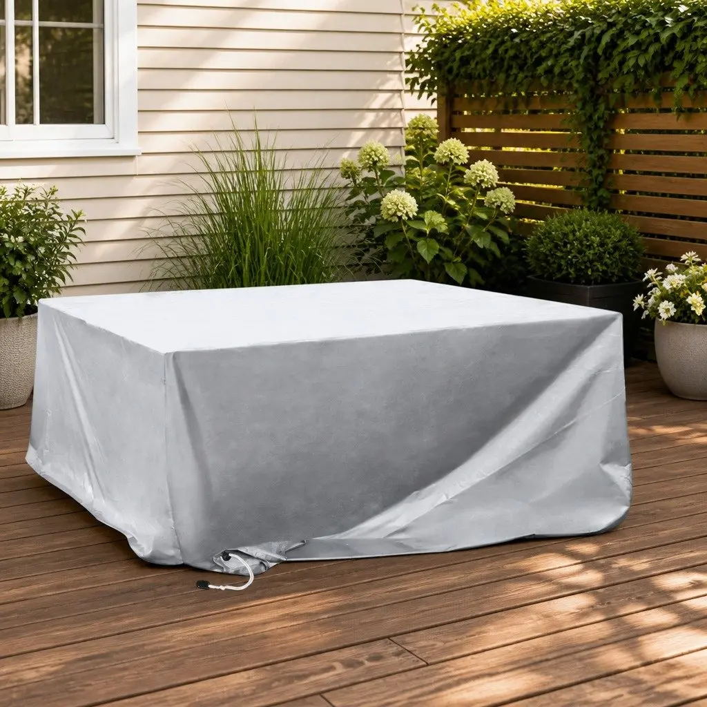 Outdoor Furniture Cover Silver 213cm x 132cm x 74cm Waterproof UV Resistant