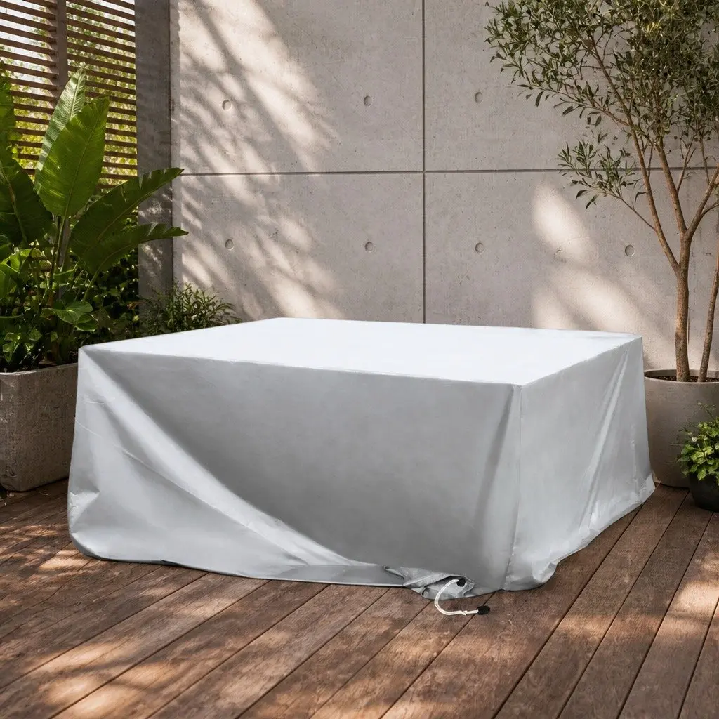 Outdoor Furniture Cover Silver 213cm x 132cm x 74cm Waterproof UV Resistant