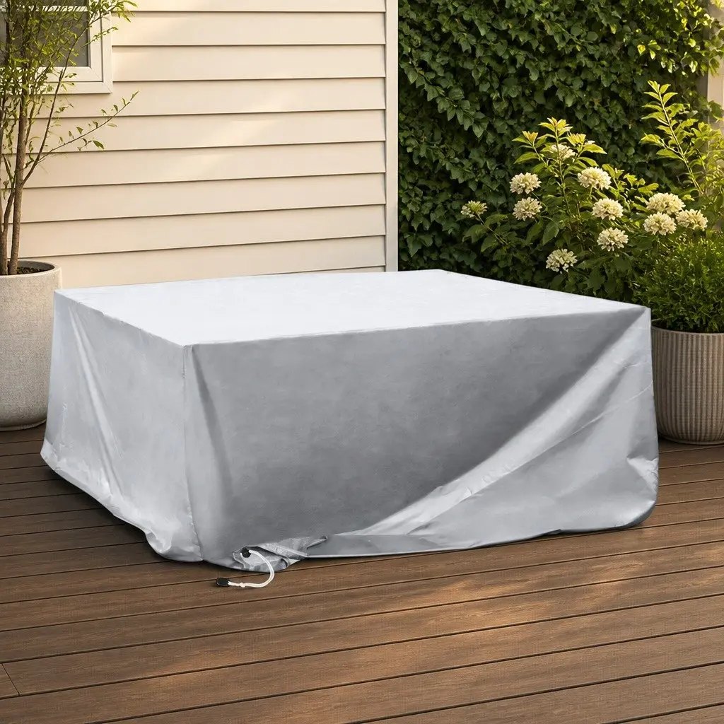 Outdoor Furniture Cover Silver 213cm x 132cm x 74cm Waterproof UV Resistant