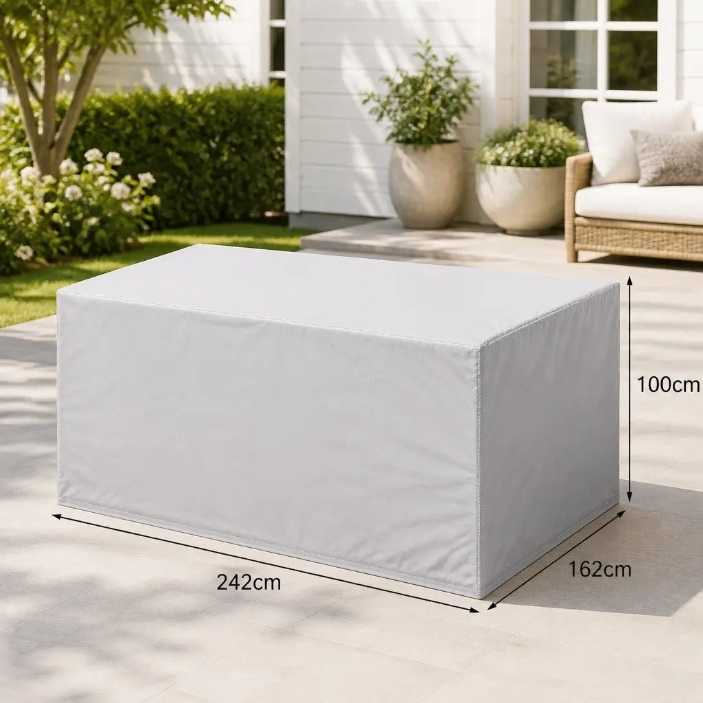 Outdoor Furniture Cover Waterproof Silver 242cm x 162cm Patio Protection