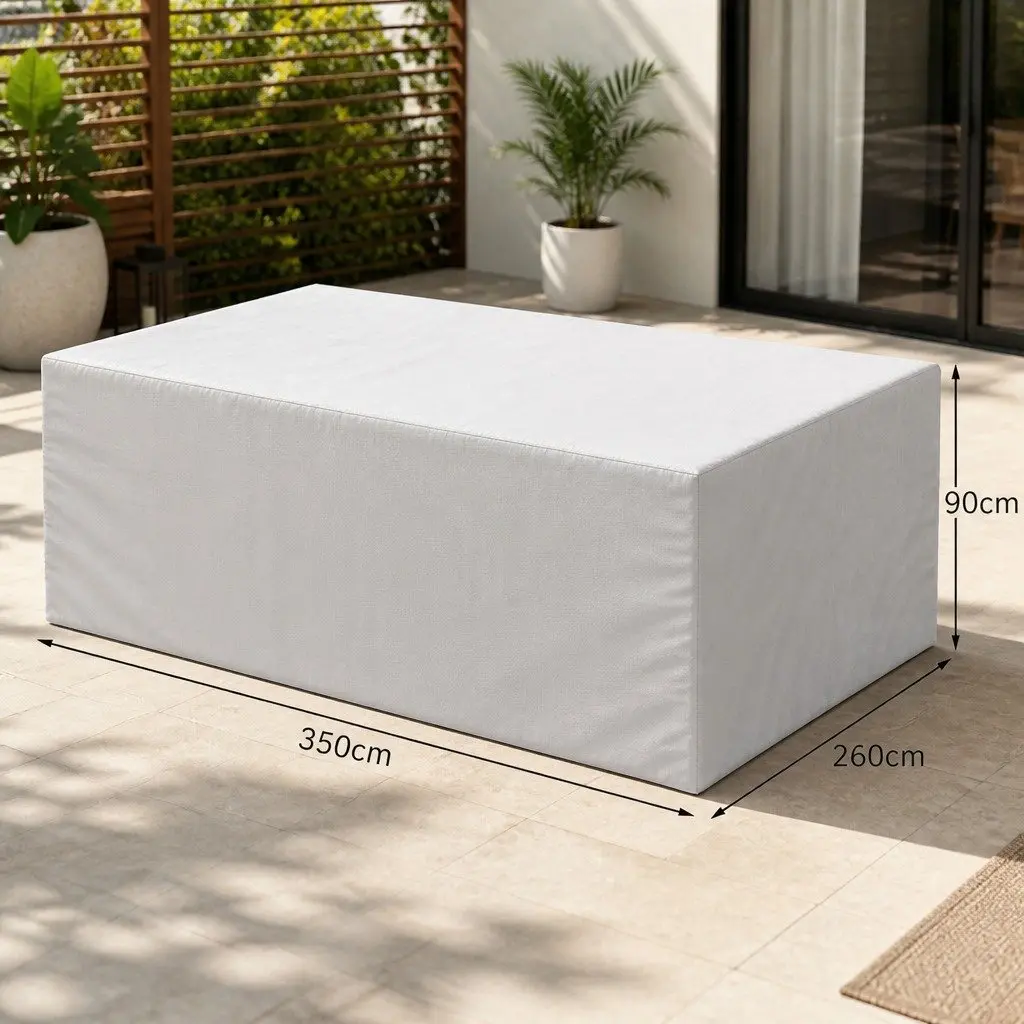 Outdoor Furniture Cover Silver 350cm x 260cm Waterproof UV Resistant Protection