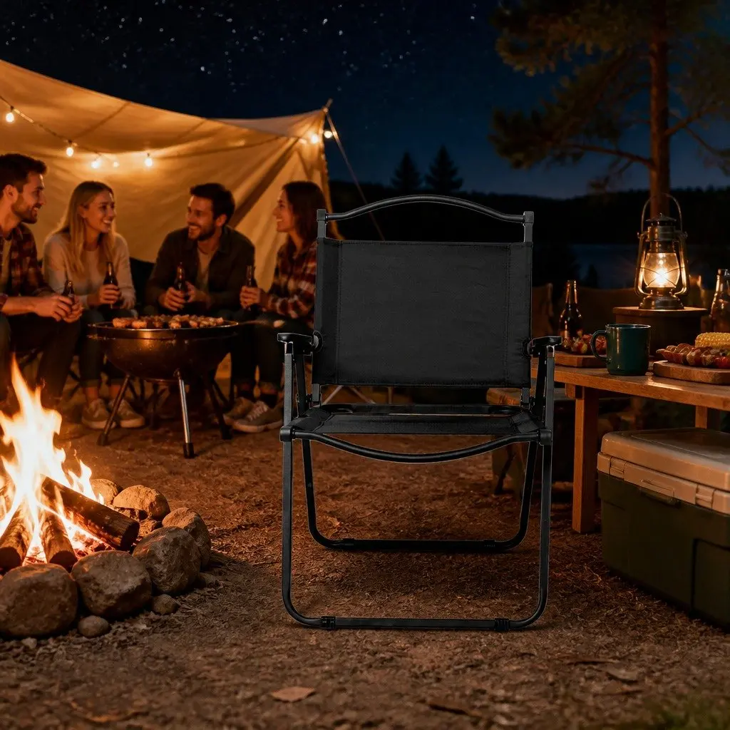 Camping Chair Folding Portable Outdoor Lightweight Relaxing Garden Seat 100kg