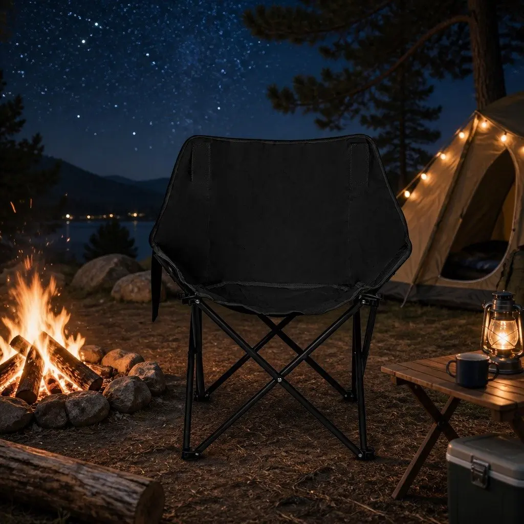 Folding Camping Moon Chair Lightweight Portable Backpacking Outdoor Relaxation