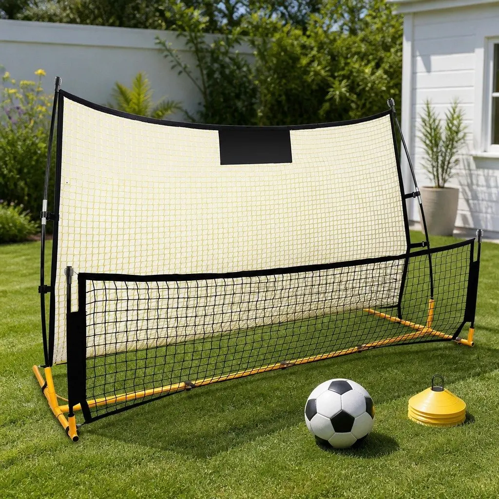 Soccer Rebounder Net Black Portable Lightweight Quick Assembly for Backyard Practice