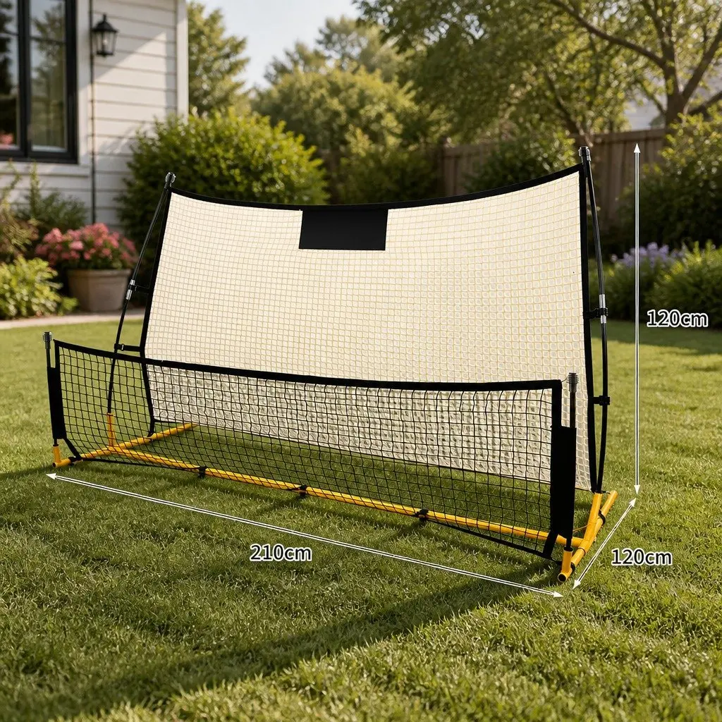 Soccer Rebounder Net Black Portable Lightweight Quick Assembly for Backyard Practice