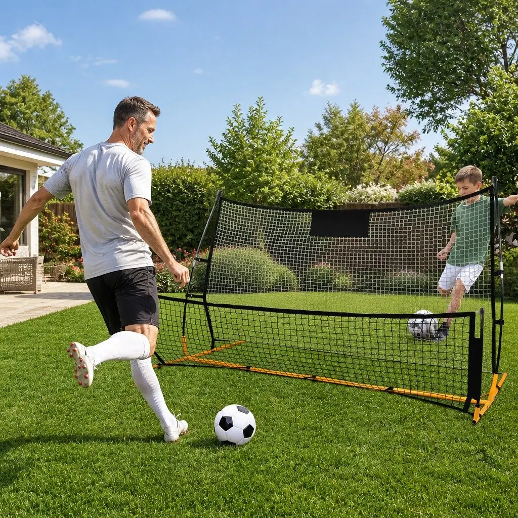 Soccer Rebounder Net Black Portable Lightweight Quick Assembly for Backyard Practice