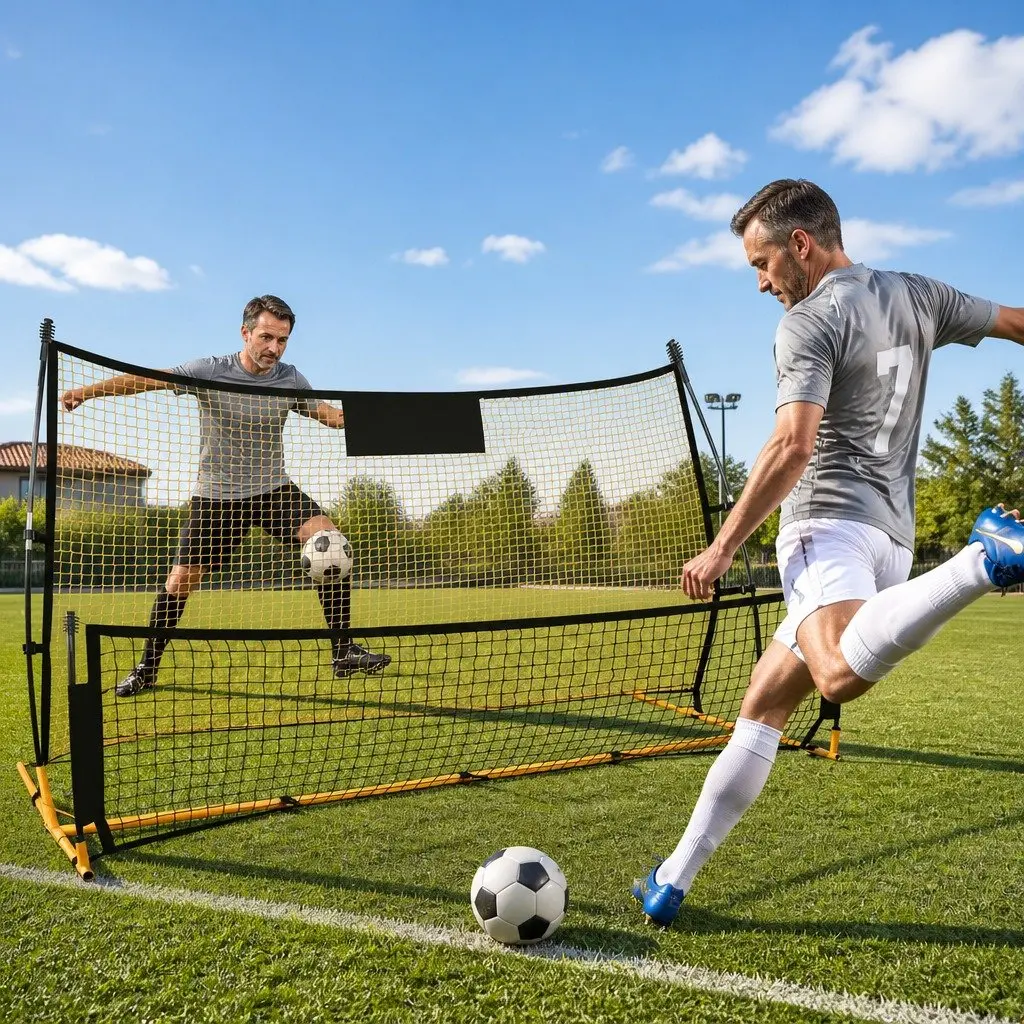Soccer Rebounder Net Black Portable Lightweight Quick Assembly for Backyard Practice