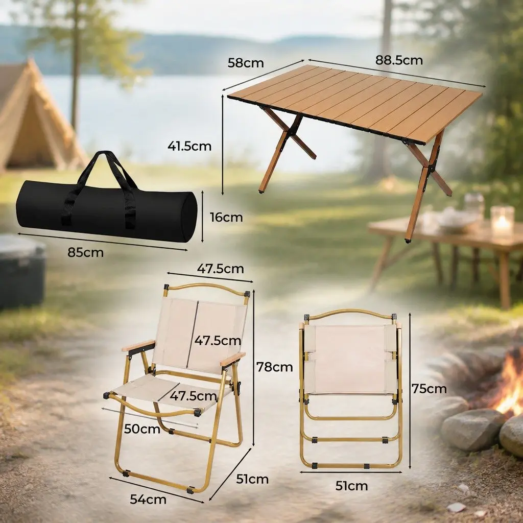 Folding Camping Table and Chair Set