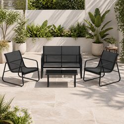 Compact and Sturdy 4-Piece Outdoor Sofa Set