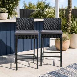 Concise and Reliable Outdoor Bar Stool Set