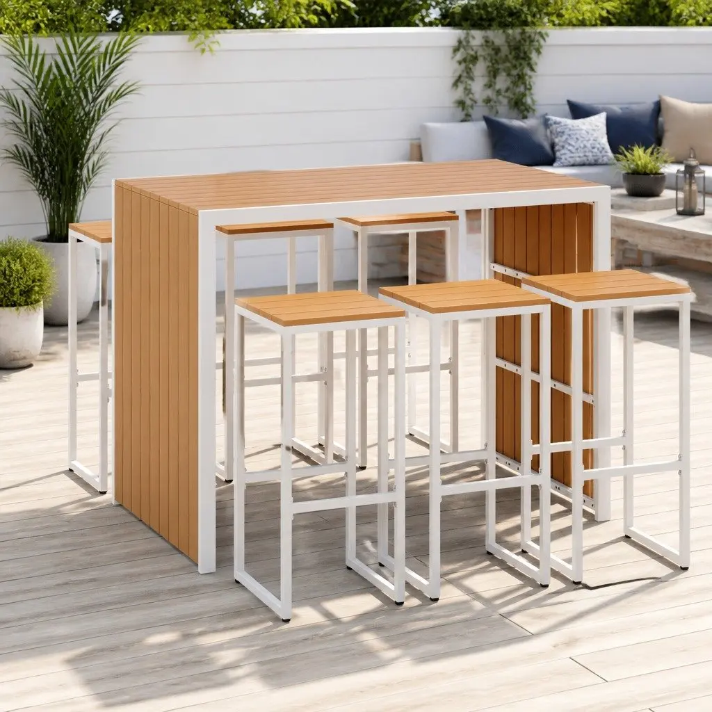 7-Piece Outdoor Bar Set for Six
