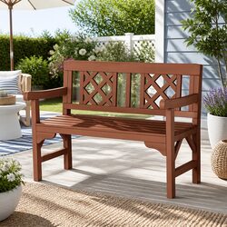 Compact and Durable Wooden Garden Bench for Two