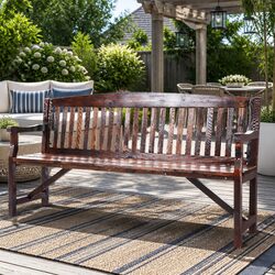 5FT Outdoor Garden Bench 3 Seat Chair Patio Furniture Wooden Charcoal Brown