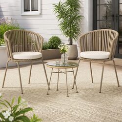 Compact 3 Piece Outdoor Bistro Set for Versatile Use