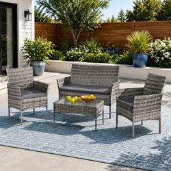 Compact and Stylish 4 Seater Outdoor Sofa Set