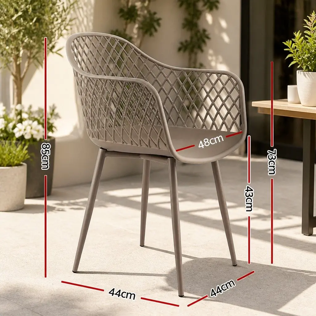 Outdoor Chairs Coffee 4PC Lightweight Water-resistant UV-resistant Curved Backrest