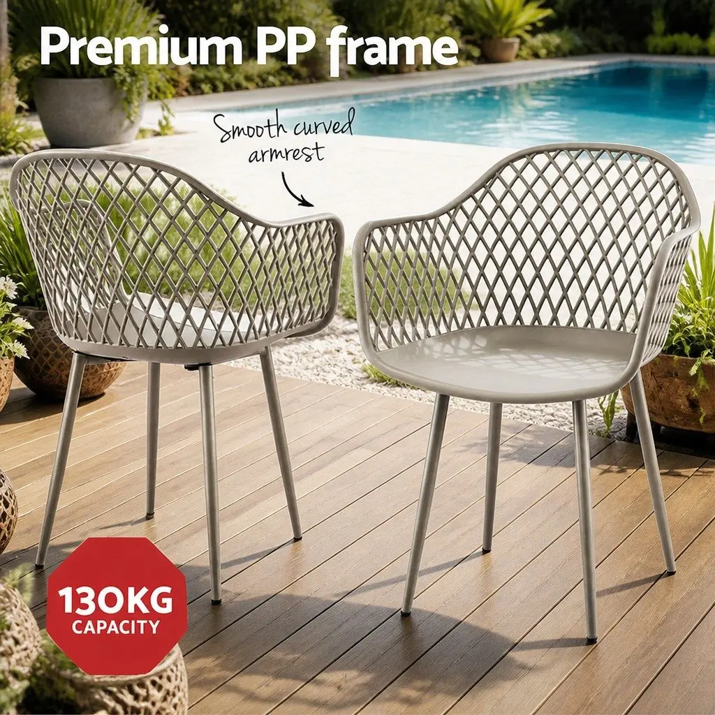 Outdoor Chairs Coffee 4PC Lightweight Water-resistant UV-resistant Curved Backrest