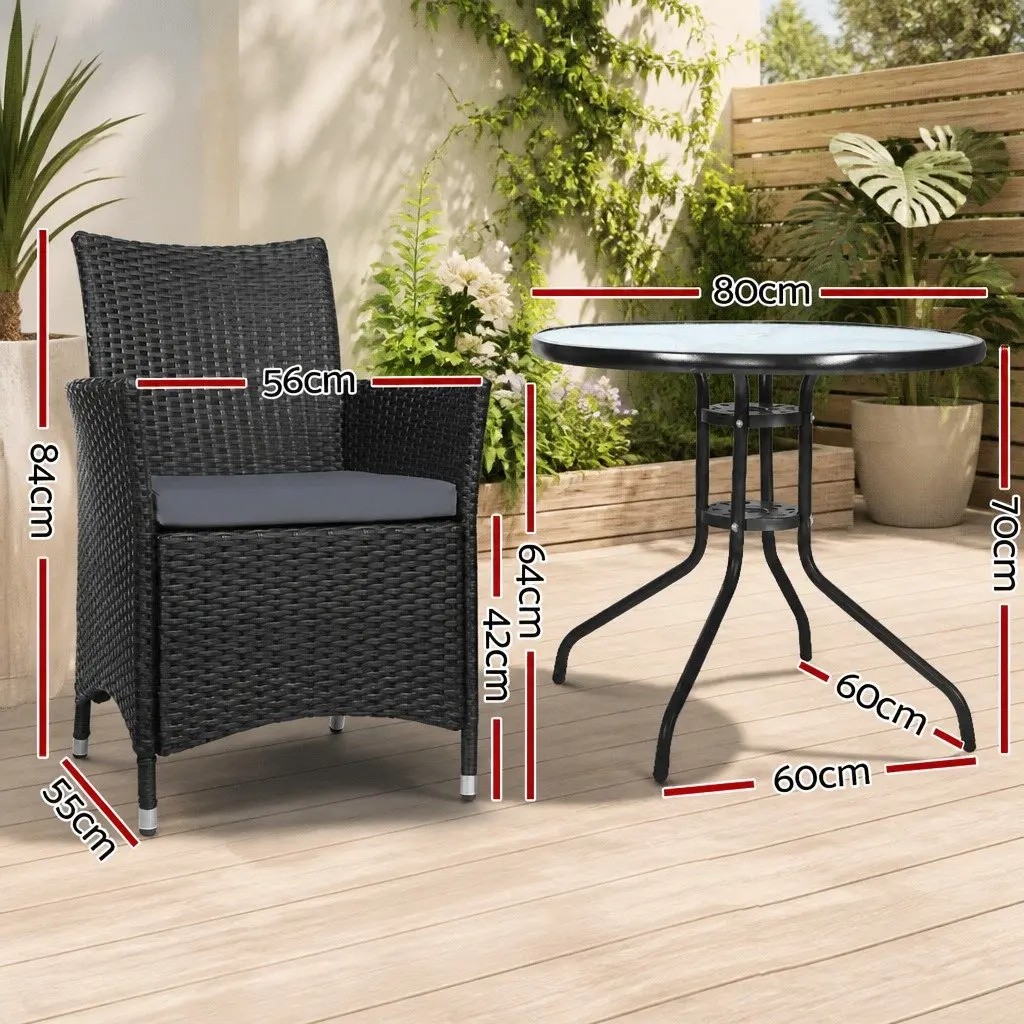 3PC Bistro Set for Outdoor Enjoyment