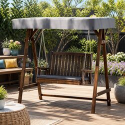 Concise Outdoor Swing Chair for Two with Canopy