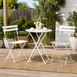 Compact and Sturdy 3 Piece Steel Bistro Set