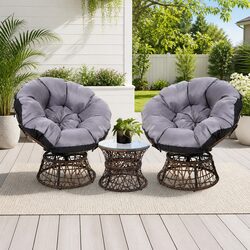 Compact and Stylish Papasan Chair and Side Table