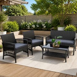 4-Piece Outdoor Sofa Set - Compact & Stylish