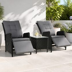 3-Piece Outdoor Recliner Set: Relaxation Made Easy
