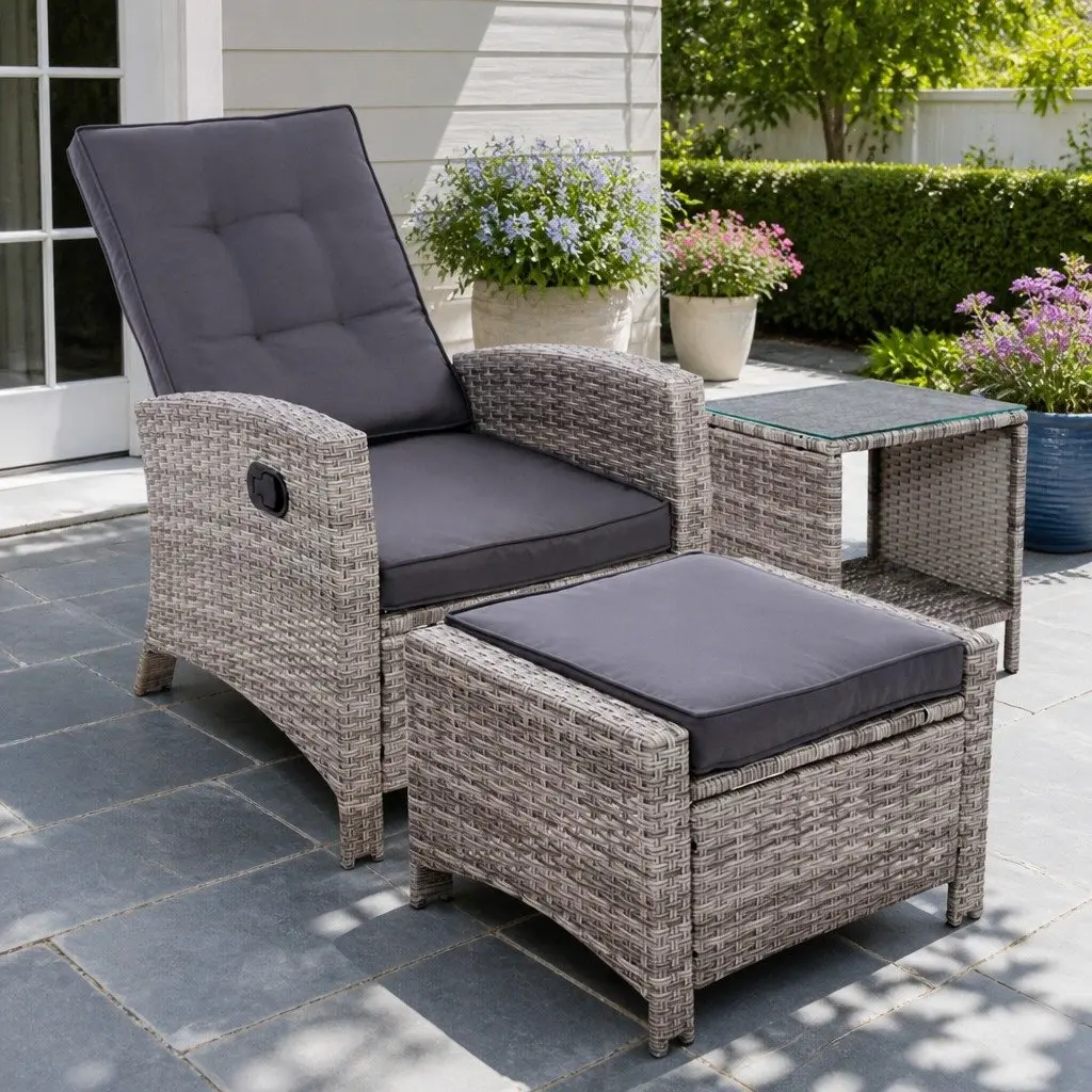 3PC Outdoor Recliner Set