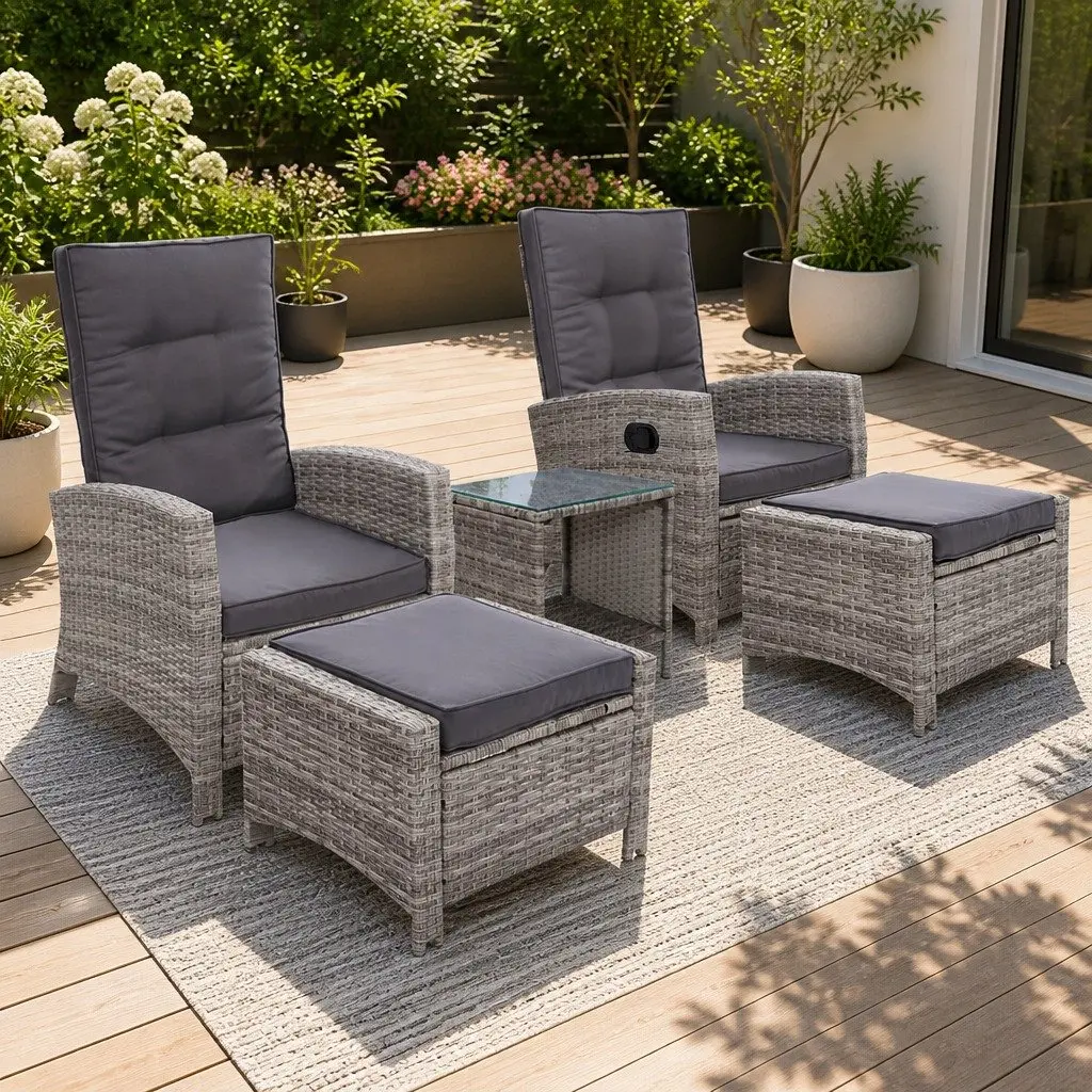5PC Recliner Set for Outdoor Use