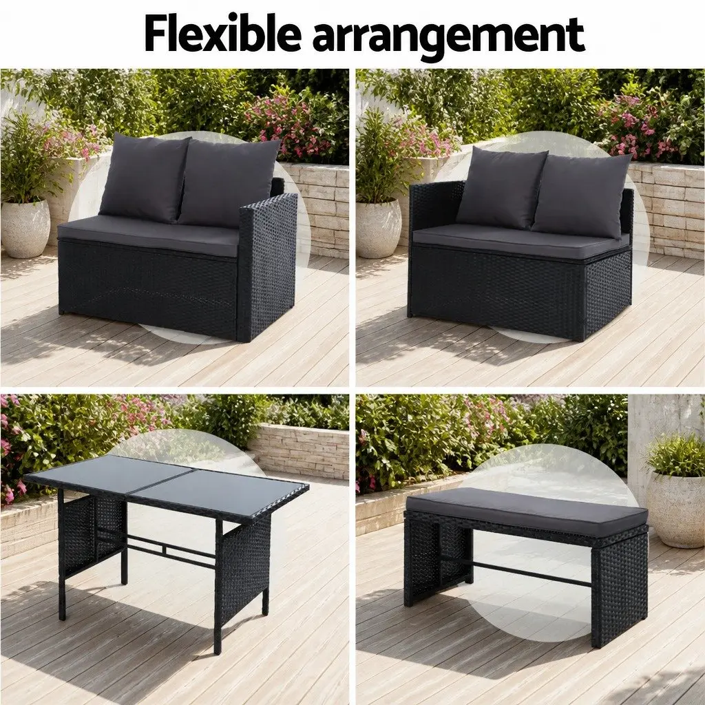 9-Seater Sofa Dining Set with Table and Bench
