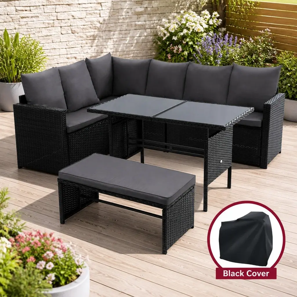9-Seater Sofa Dining Set with Table and Bench