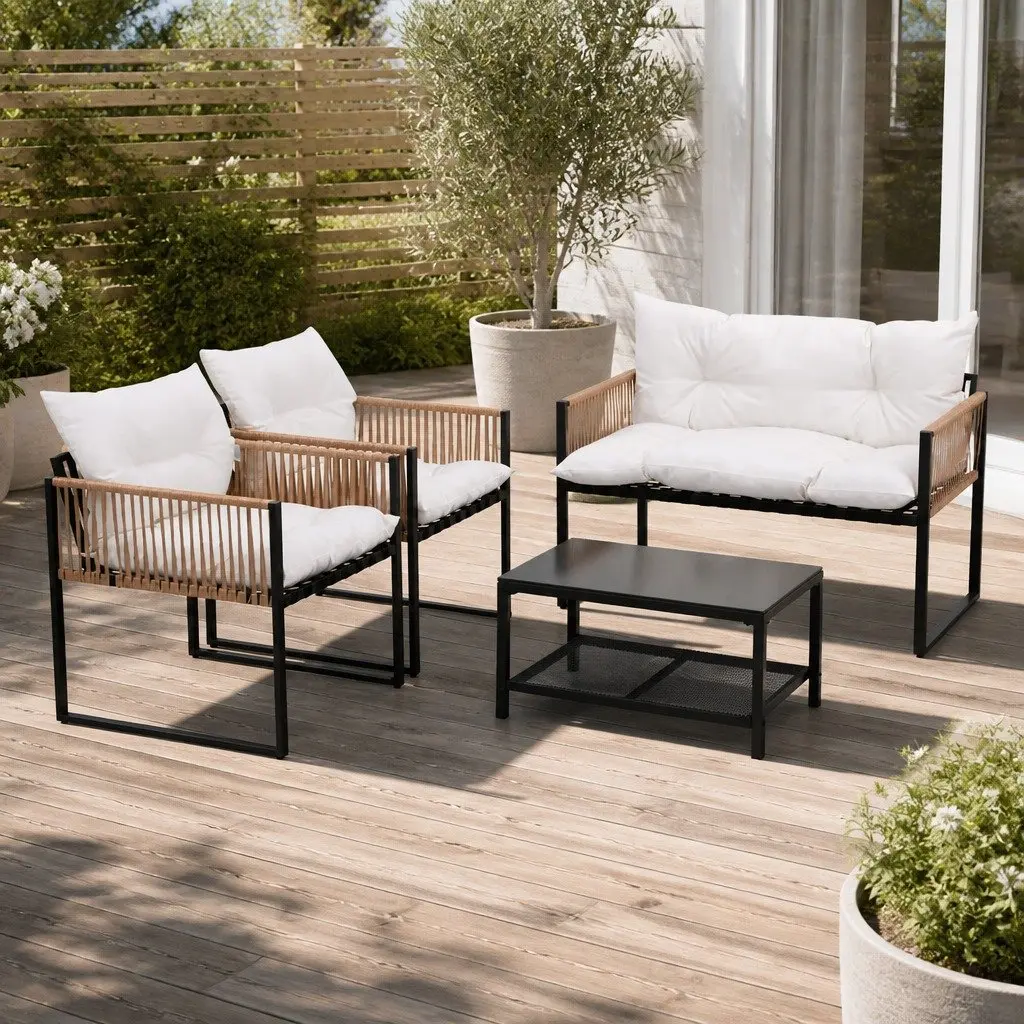4-Piece Outdoor Lounge Set for Relaxing Spaces