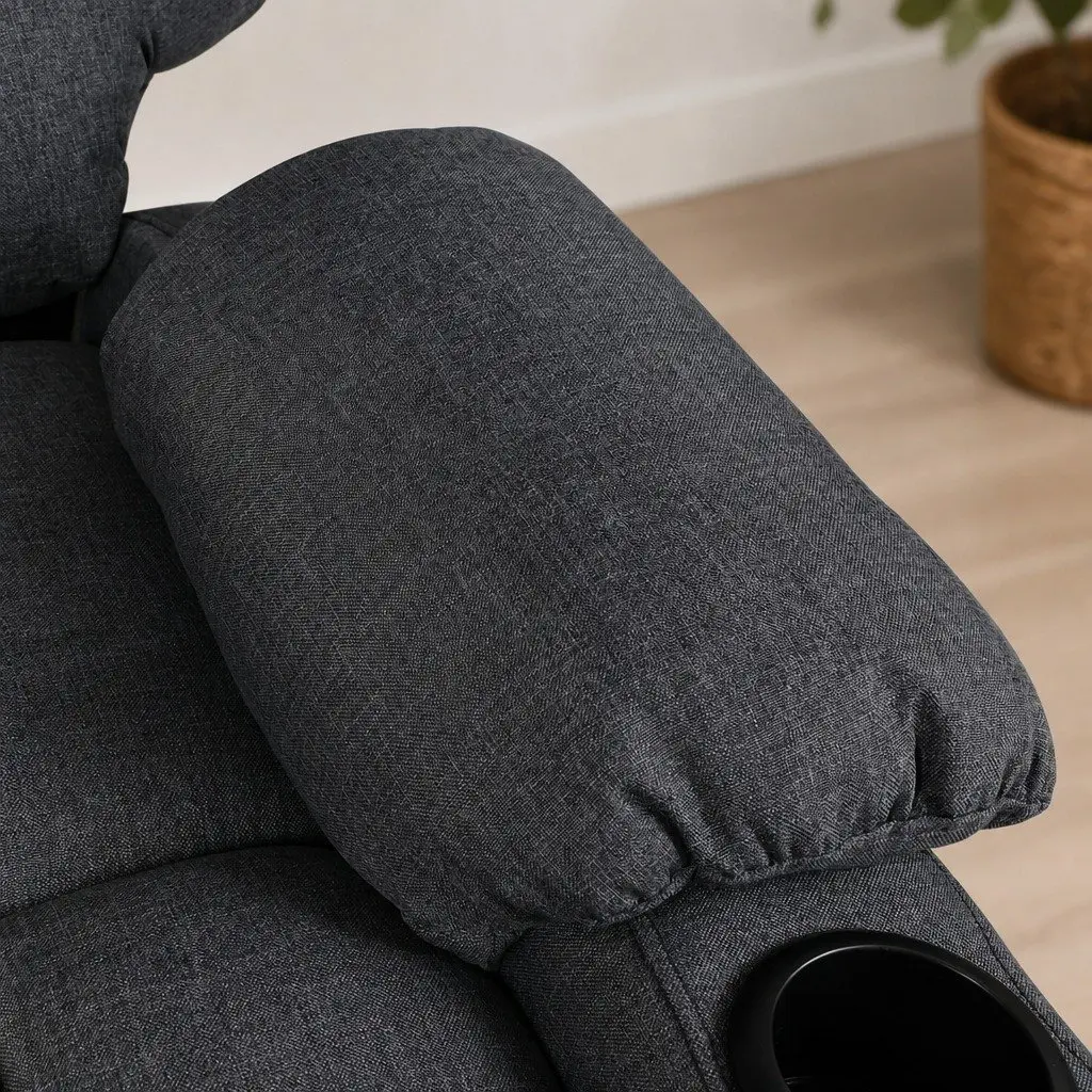 Electric Recliner Chair Grey Microfibre Adjustable Ergonomic Lift Assist