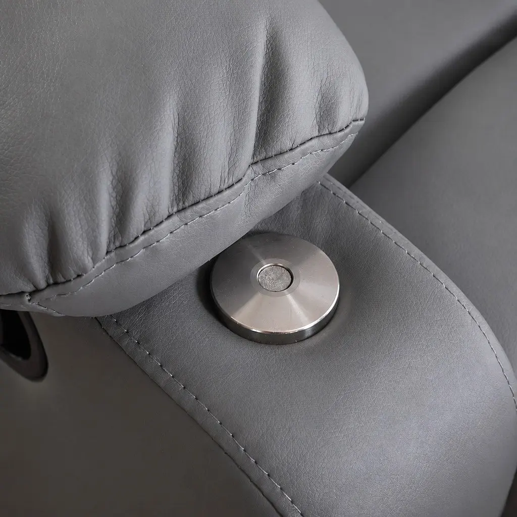 Massage Recliner Chair Grey Heated Adjustable Footrest Tilt Remote Control