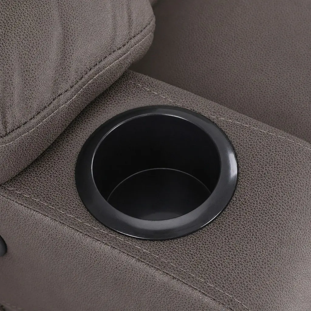 Electric Massage Recliner Chair Grey 110° to 160° Reclining 8-Point Heat Lumbar Support