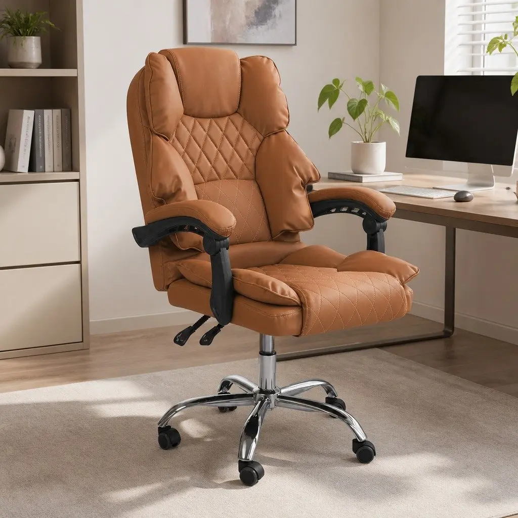 Brown PU Leather Gaming Chair