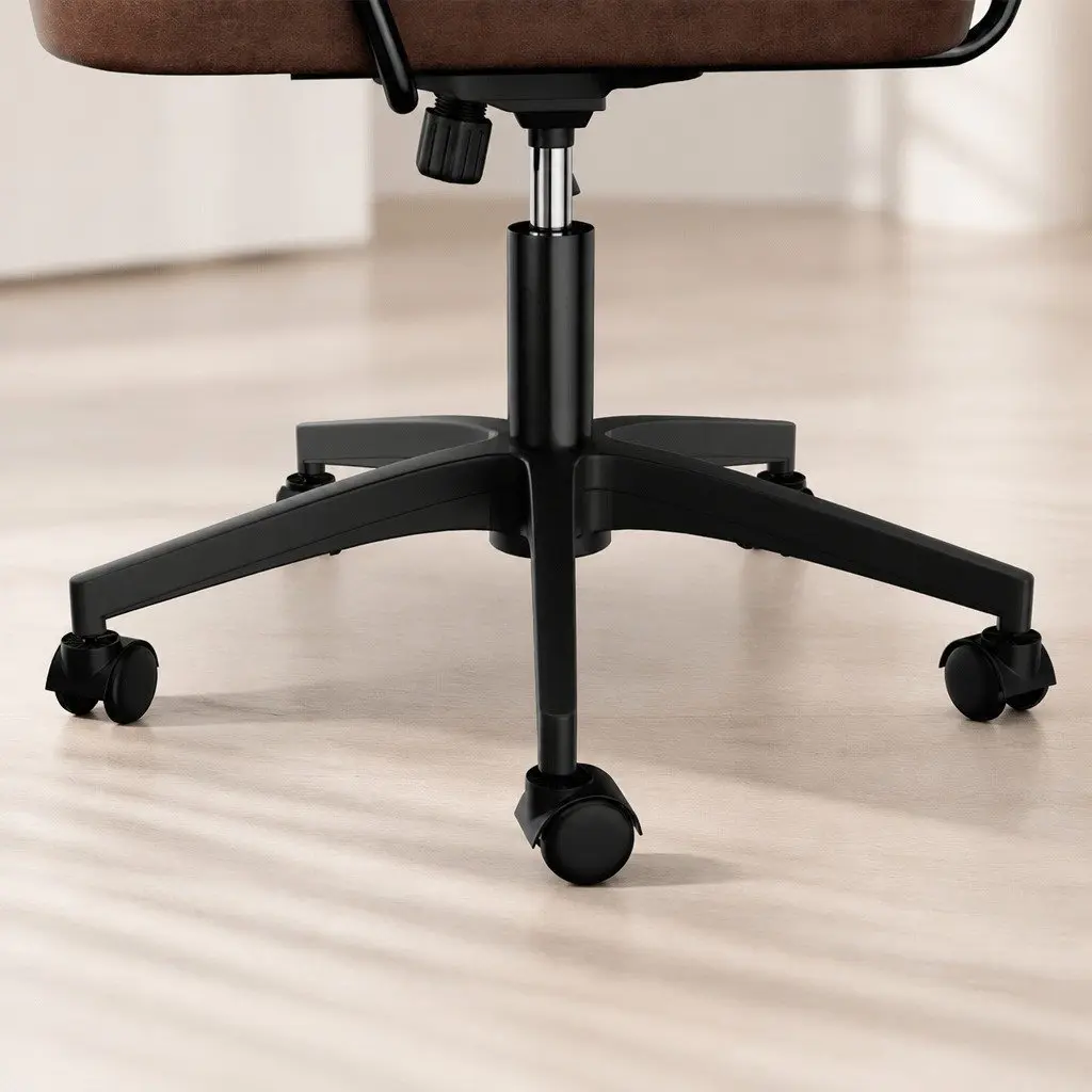 Office Arm Chair Brown Height Adjustable Swivel Executive Computer Desk Seat
