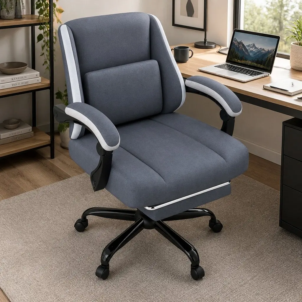Office Chair Black Ergonomic High Back Reclining Swivel with Adjustable Lumbar Pillow