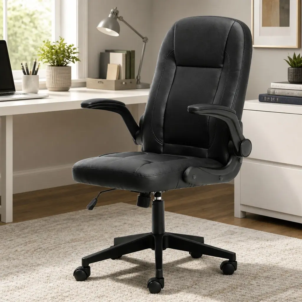 Executive Office Chair Black Ergonomic High Back Swivel Adjustable PU