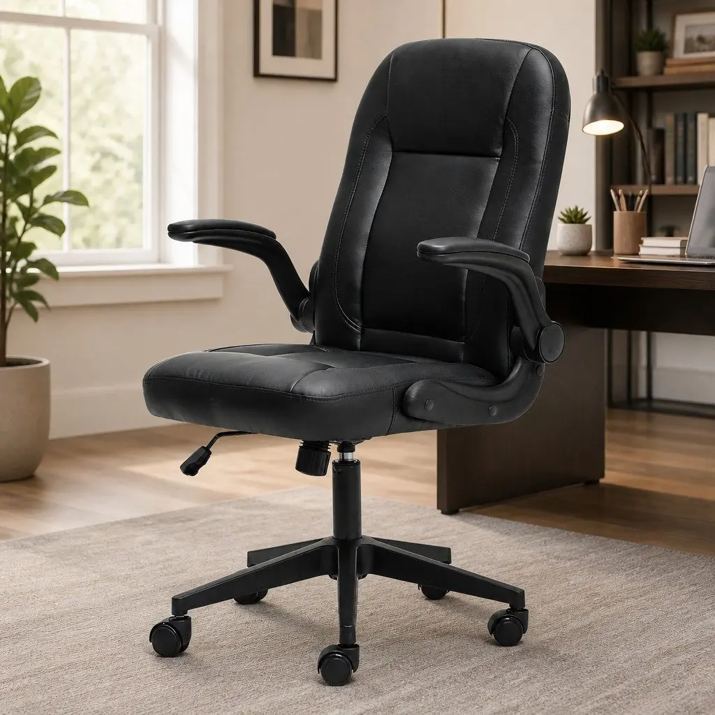 Executive Office Chair Black Ergonomic High Back Swivel Adjustable PU