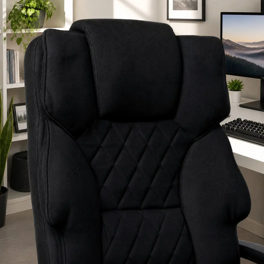 Ergonomic Office Chair Dark Grey High-Back Adjustable Reclining with Footrest 360° Swivel