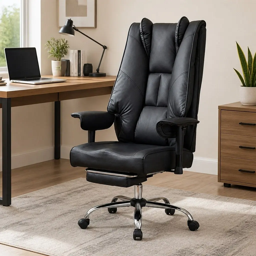 Heavy Duty Office Chair Tall High Back Reclining Computer Work Seat Swivel