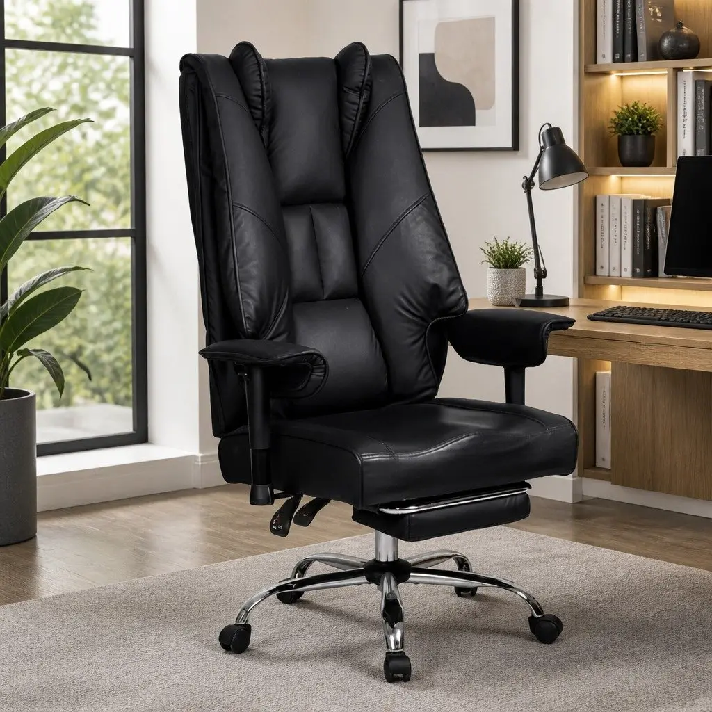 Heavy Duty Office Chair Tall High Back Reclining Computer Work Seat Swivel