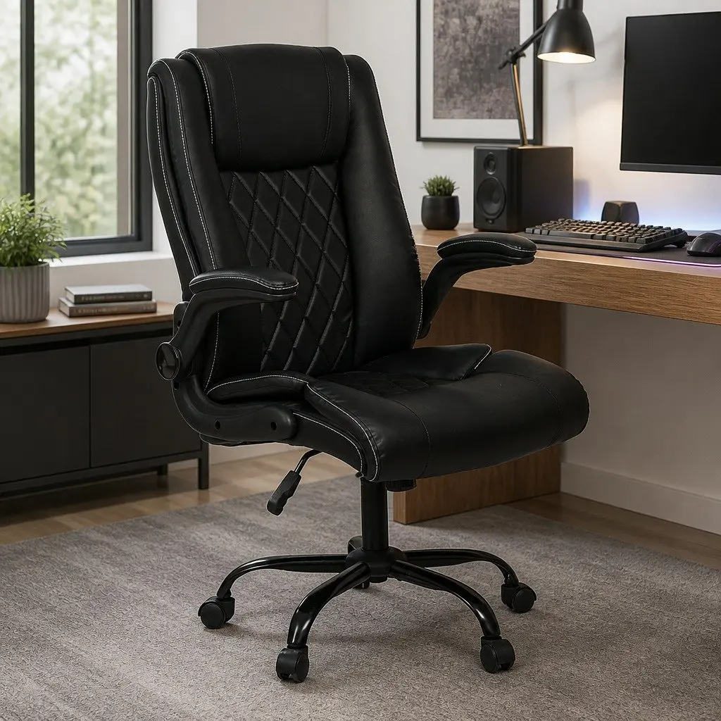 Executive Office Chair Reclining Gaming Work Seat High Back Footrest Swivel